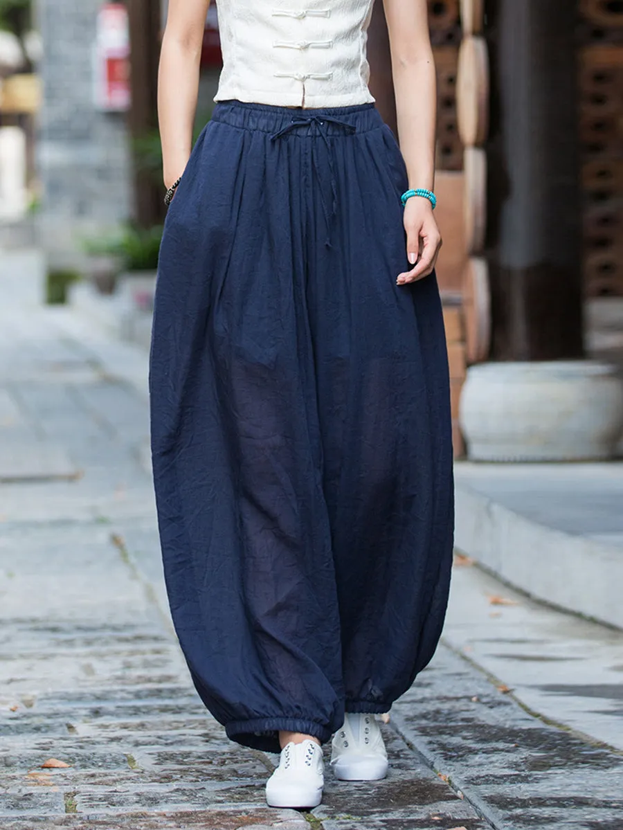 Women Spring Pure Color Harem Pants