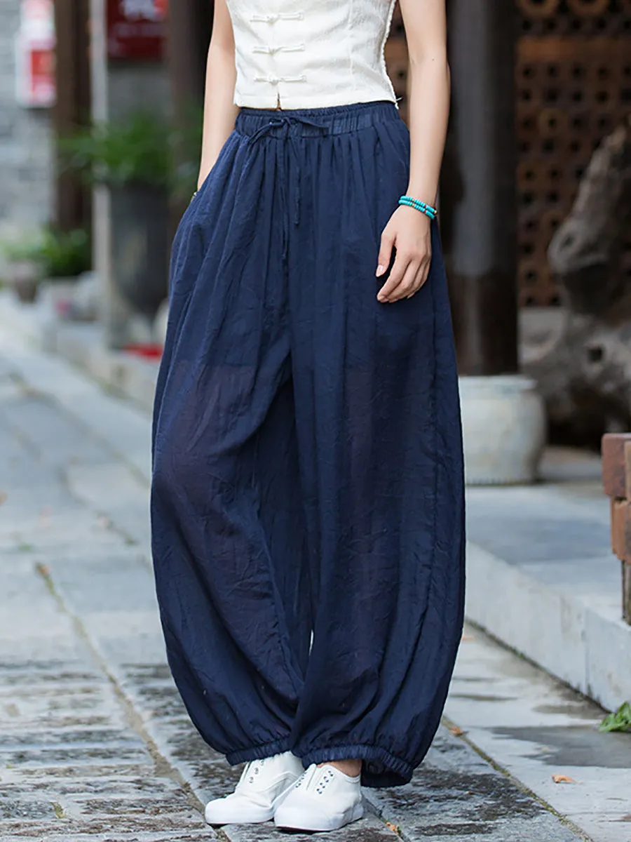 Women Spring Pure Color Harem Pants