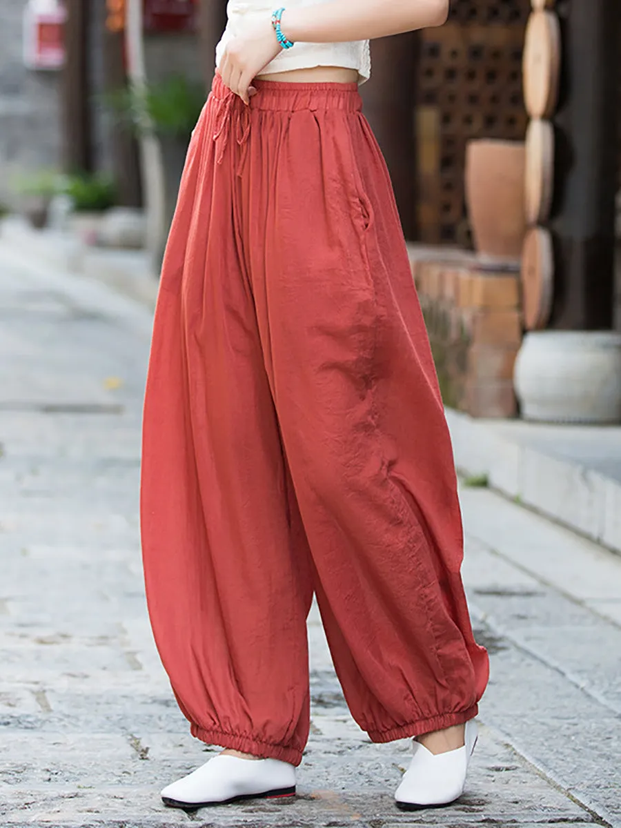 Women Spring Pure Color Harem Pants