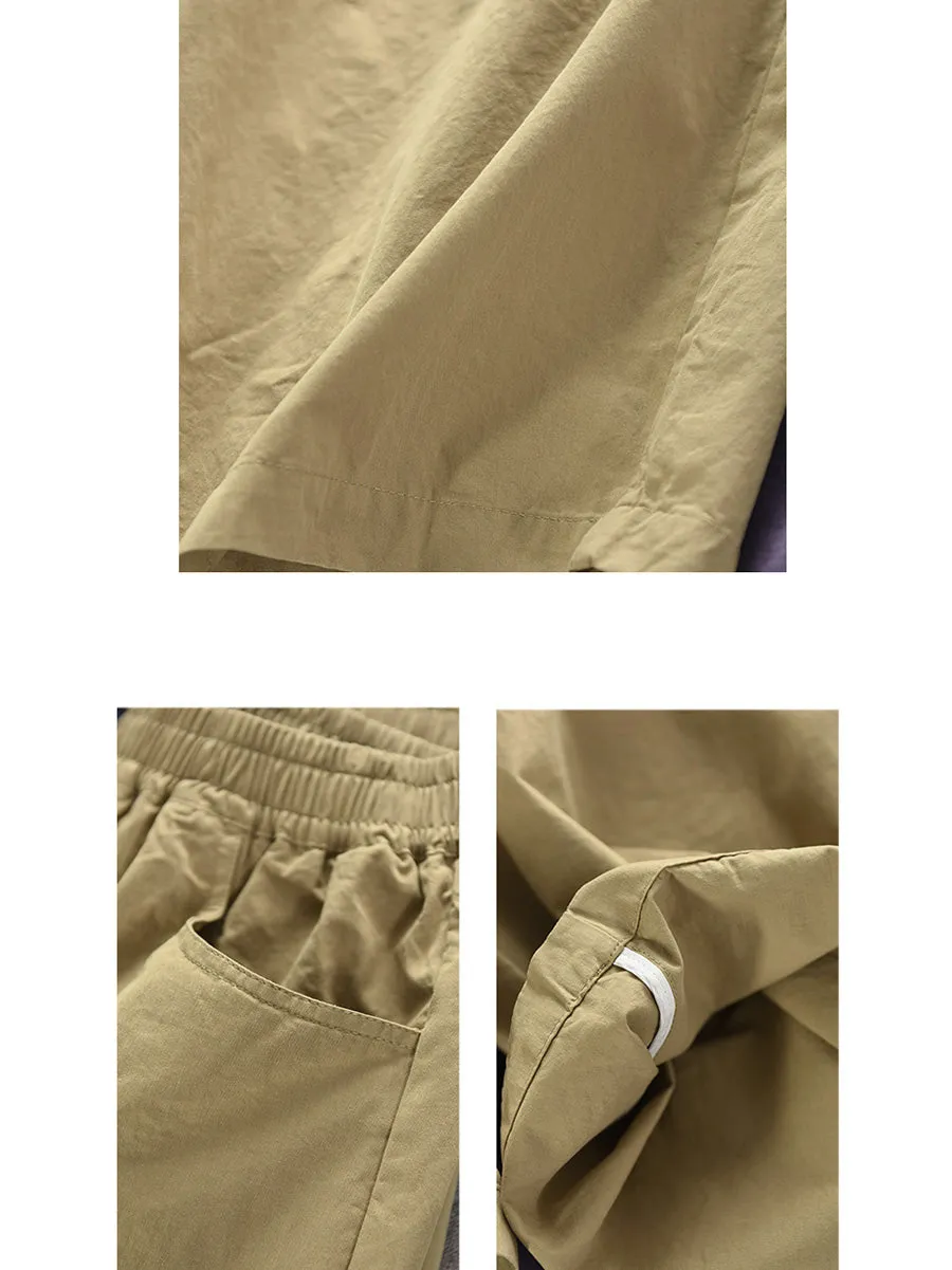 Women Summer Pure Color 100%Cotton Harem Pants