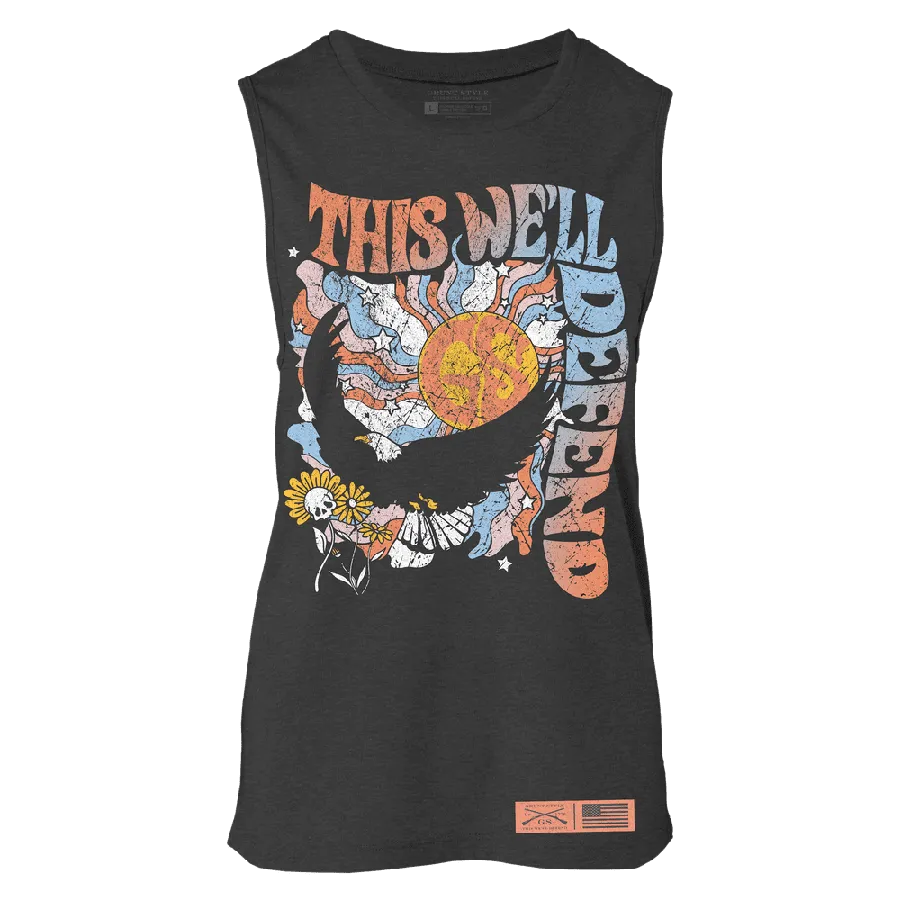 Women's Trippy Eagle Everyday Tank - Dark Heather Gray