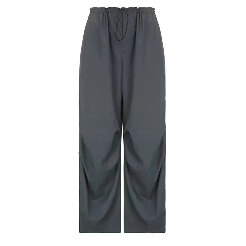 Women’s Wide Leg Baggy Charcoal Gray Pants