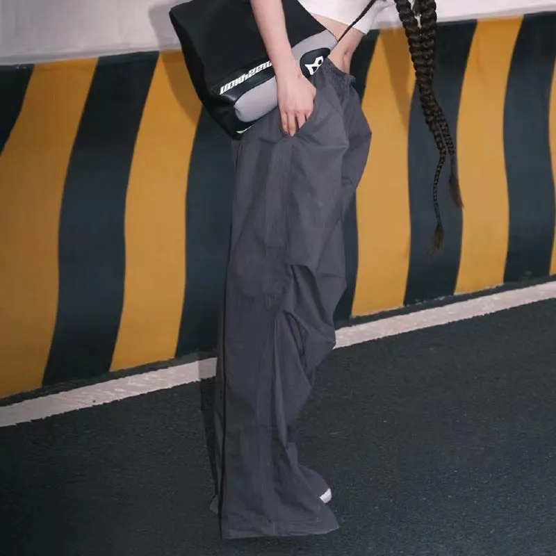 Women’s Wide Leg Baggy Charcoal Gray Pants