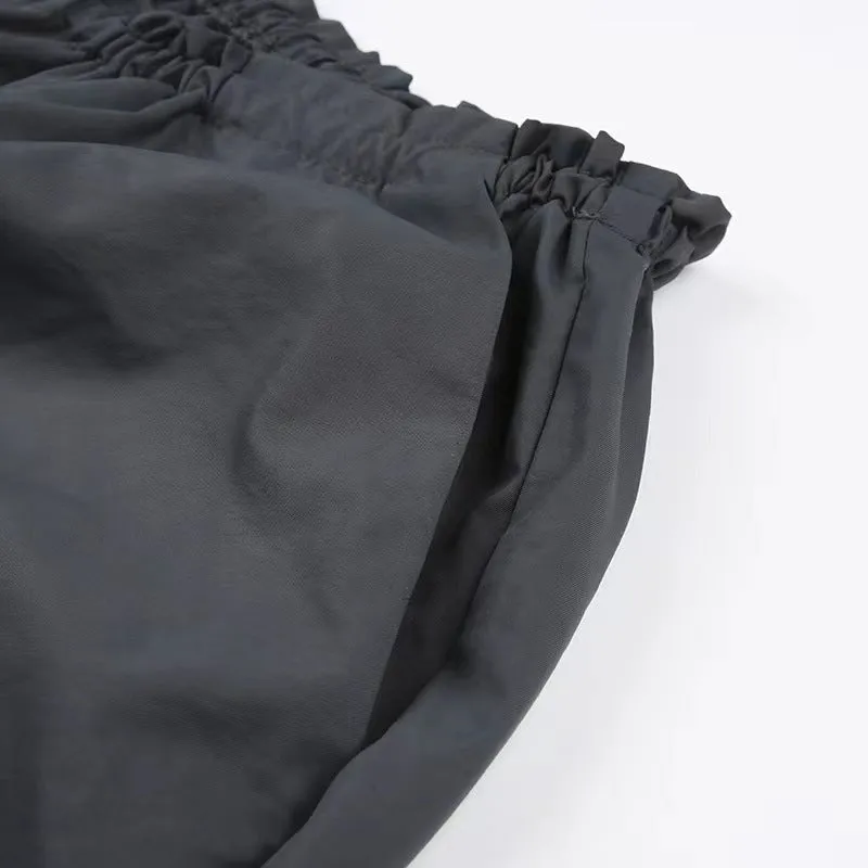 Women’s Wide Leg Baggy Charcoal Gray Pants
