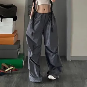 Women’s Wide Leg Baggy Charcoal Gray Pants