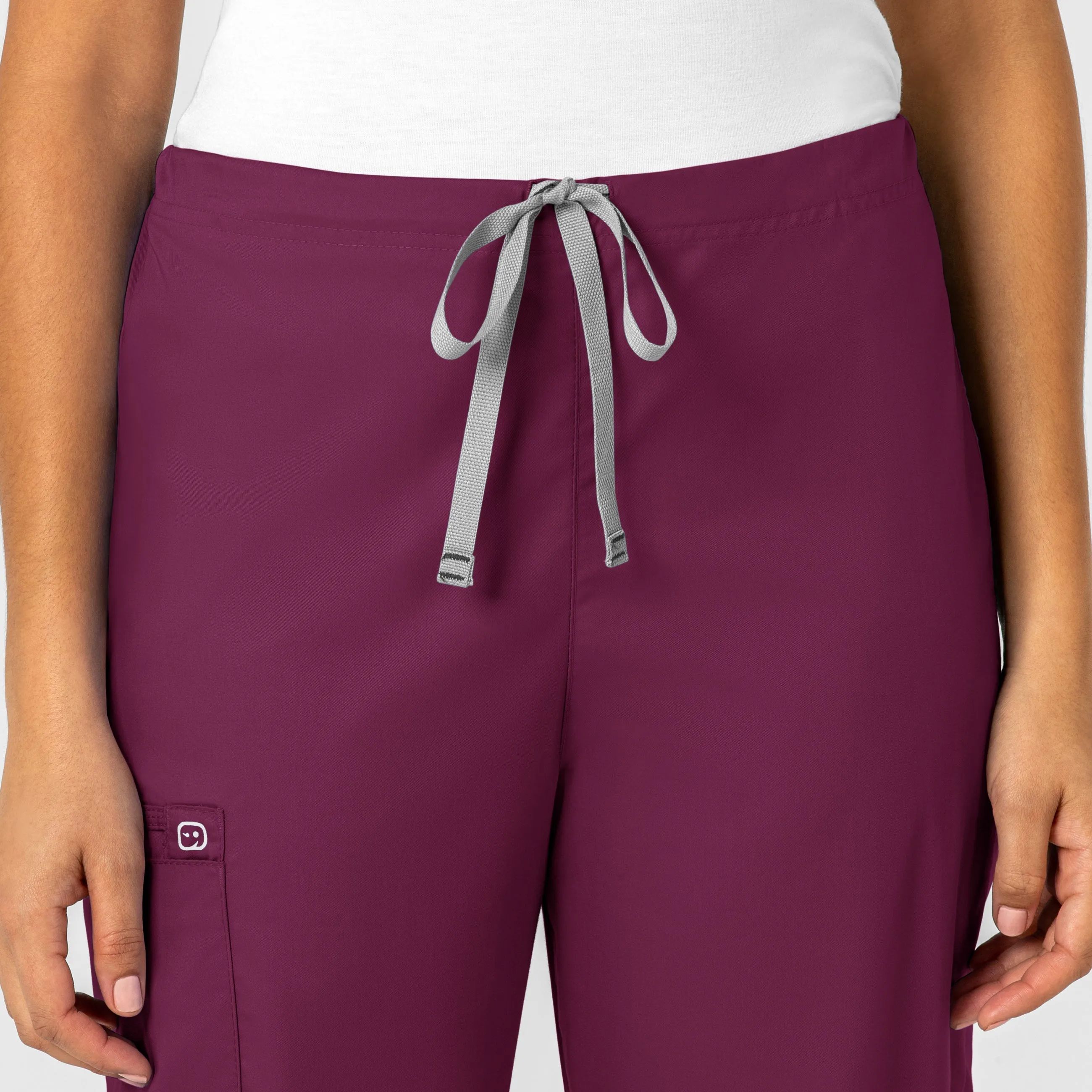 WonderWORK 500 Unisex Drawstring Cargo Scrub Pants Wine
