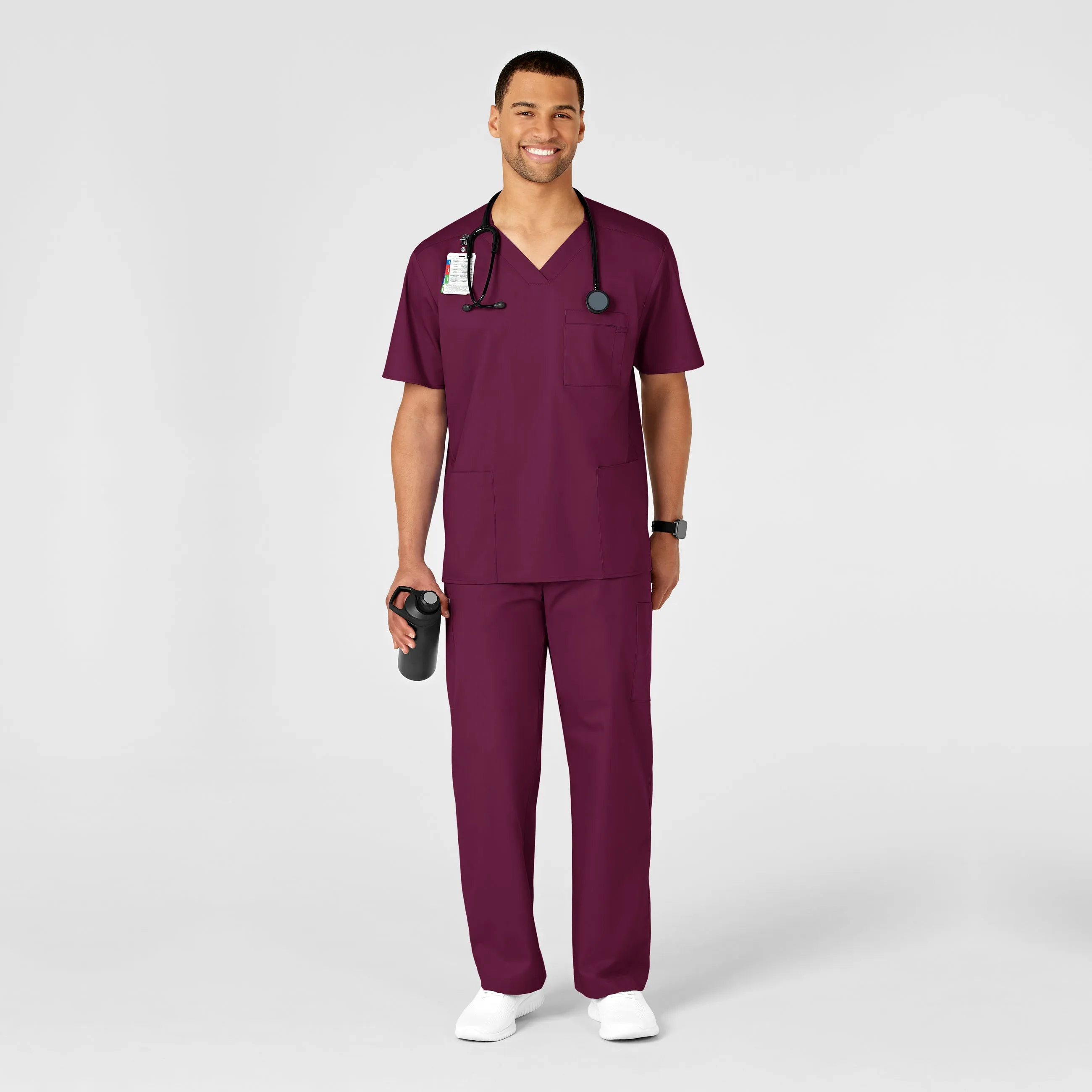 WonderWORK 503 Men's Cargo Scrub Pants Wine