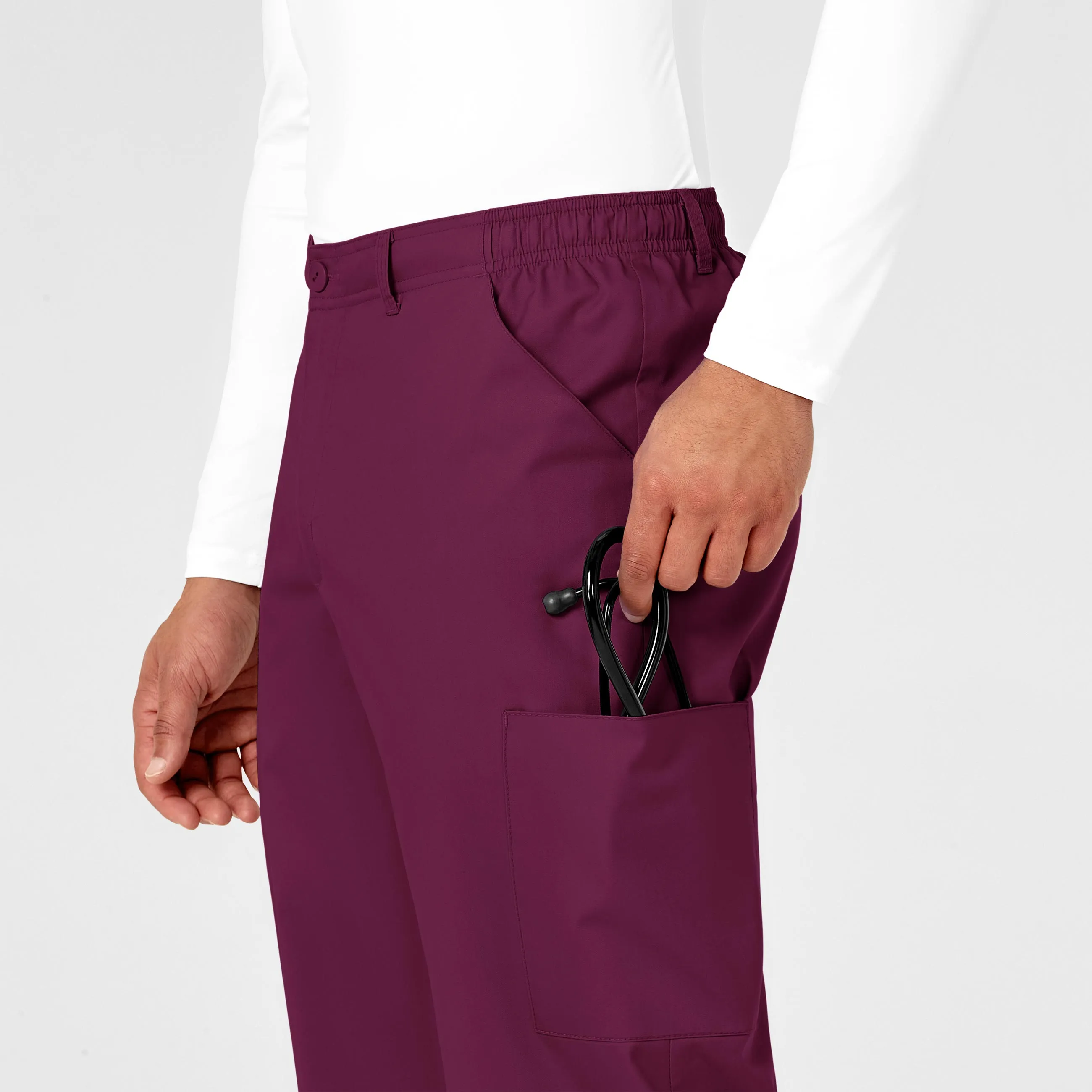 WonderWORK 503 Men's Cargo Scrub Pants Wine