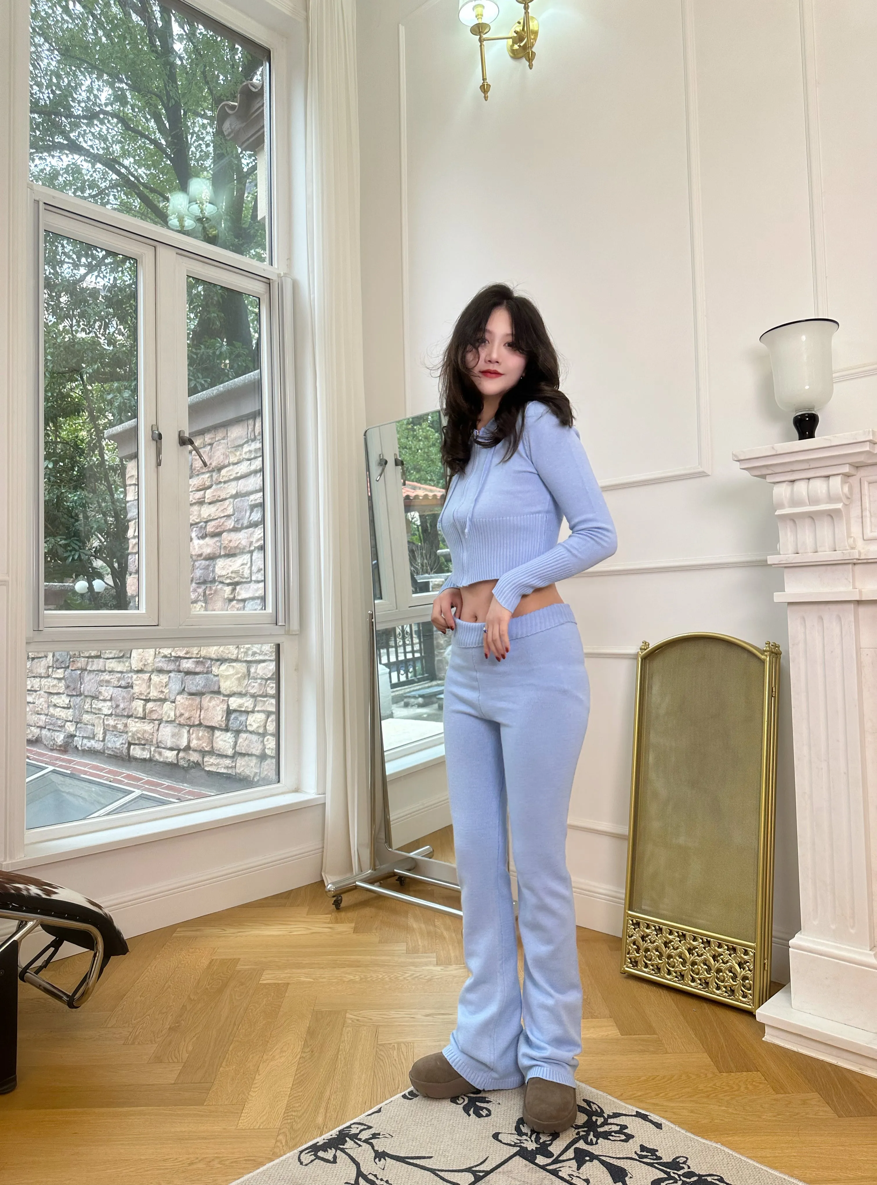 Y2K 2-Piece Knitted Zipper Tracksuit