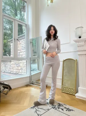 Y2K 2-Piece Knitted Zipper Tracksuit