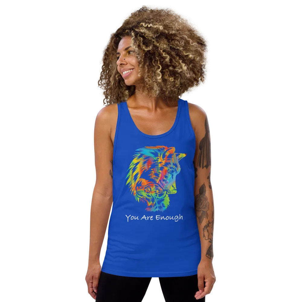 YOU ARE ENOUGH WOLF and BABY WOLF Inspirational Custom Graphic Tank for Women