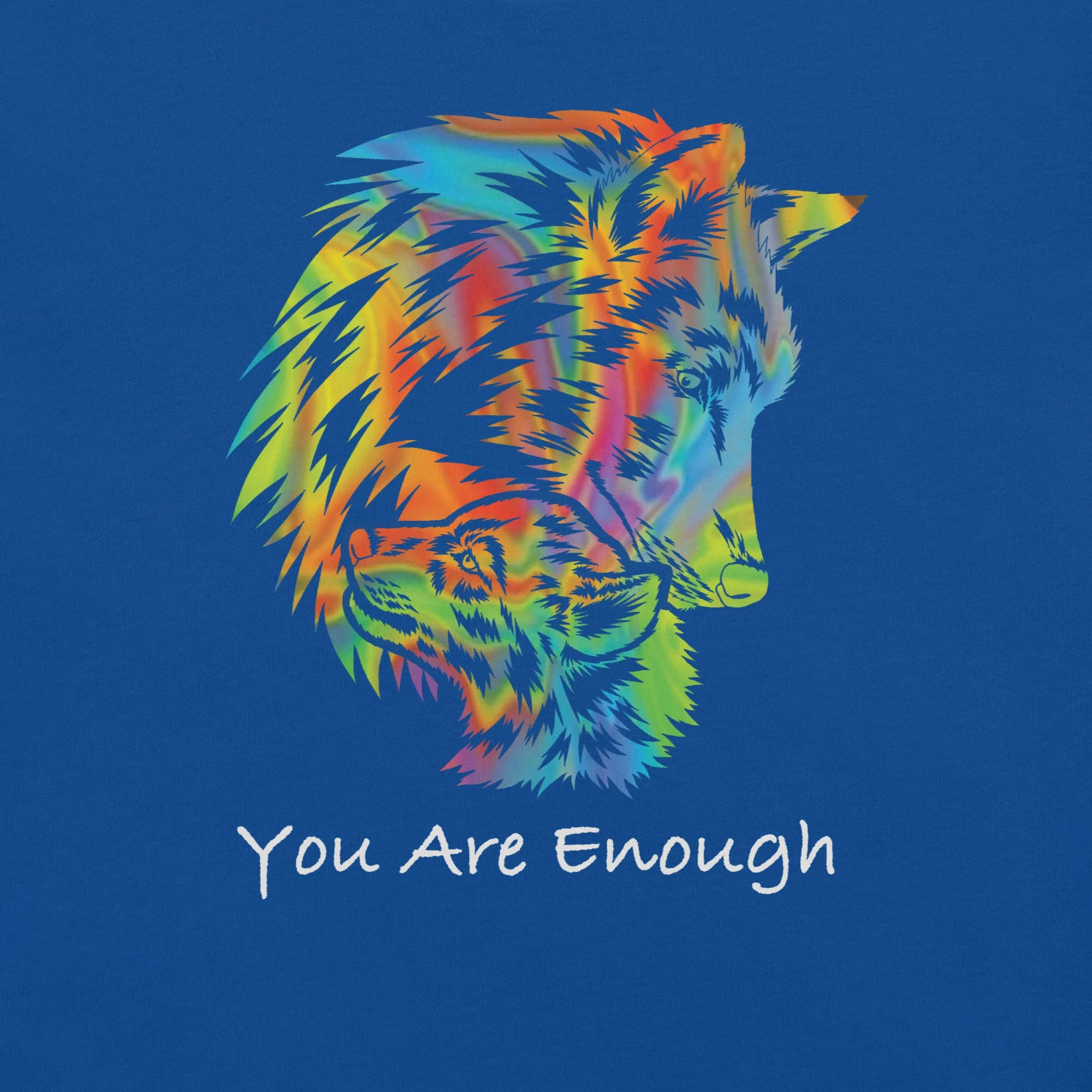 YOU ARE ENOUGH WOLF and BABY WOLF Inspirational Custom Graphic Tank for Women
