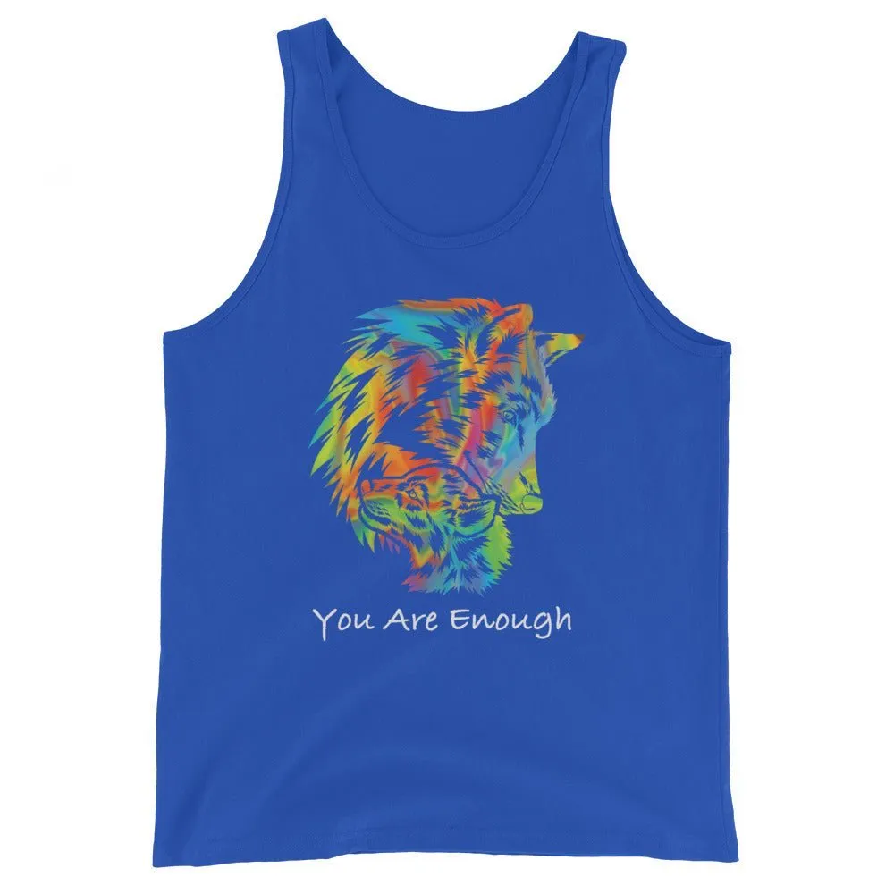 YOU ARE ENOUGH WOLF and BABY WOLF Inspirational Custom Graphic Tank for Women