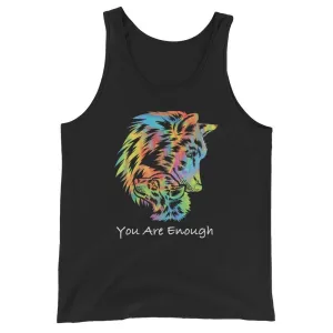 YOU ARE ENOUGH WOLF and BABY WOLF Inspirational Custom Graphic Tank for Women