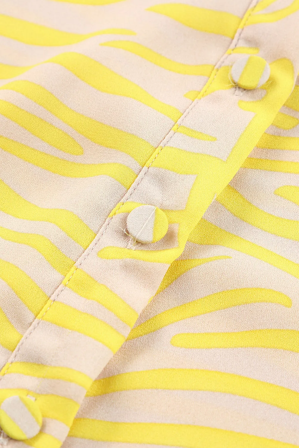Zebra Stripes Print Lantern Sleeve Shirt