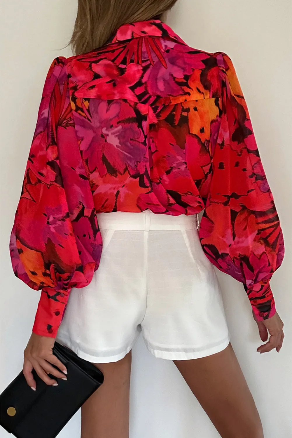 Zebra Stripes Print Lantern Sleeve Shirt