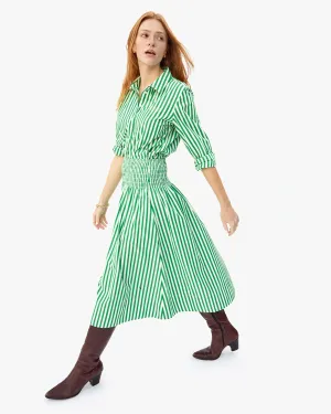 Zoe skirt - Green & Cream stripe